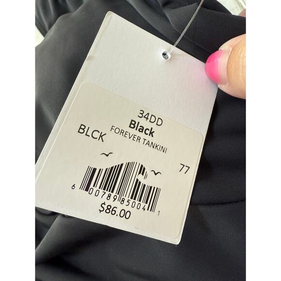 NWT Sunsets Women's Black Forever Tankini Top Size 34DD - Picture 10 of 10